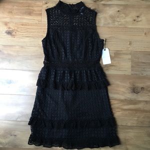NEW Black Crochet Mid Dress